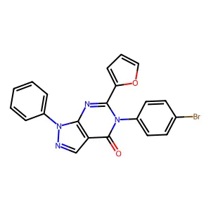5-(4-Bromophenyl)-6-(furan-2-yl)-1-phenylpyrazolo[3,4-d]pyrimidin-4-one structure