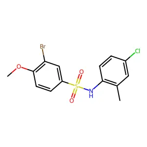 3-bromo-N-(4-chloro-2-methylphenyl)-4-methoxybenzenesulfonamide structure