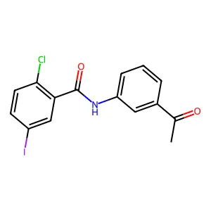 N-(3-acetylphenyl)-2-chloro-5-iodobenzamide structure