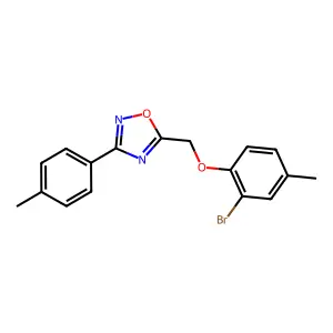 5-[(2-Bromo-4-methylphenoxy)methyl]-3-(4-methylphenyl)-1,2,4-oxadiazole structure