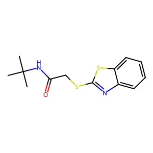 2-(1,3-benzothiazol-2-ylsulfanyl)-N-tert-butylacetamide structure
