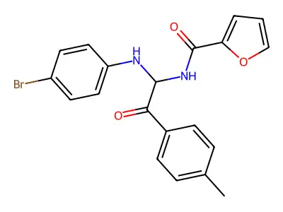 N-[1-[(4-Bromophenyl)amino]-2-(4-methylphenyl)-2-oxoethyl]-2-furancarboxamide structure