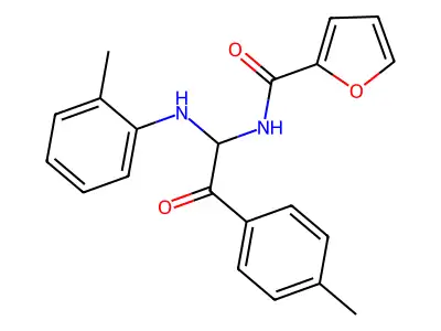 N-[1-(2-methylanilino)-2-(4-methylphenyl)-2-oxoethyl]furan-2-carboxamide structure