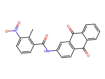 N-(9,10-dioxo-9,10-dihydroanthracen-2-yl)-2-methyl-3-nitrobenzamide structure