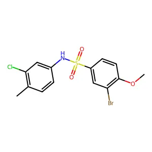 3-bromo-N-(3-chloro-4-methylphenyl)-4-methoxybenzenesulfonamide structure