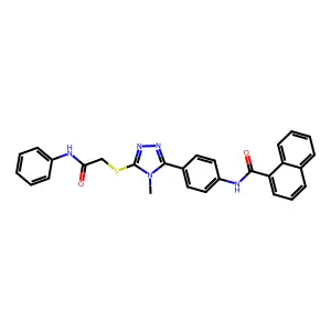 N-[4-[5-(2-anilino-2-oxoethyl)sulfanyl-4-methyl-1,2,4-triazol-3-yl]phenyl]naphthalene-1-carboxamide structure