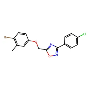 5-[(4-Bromo-3-methylphenoxy)methyl]-3-(4-chlorophenyl)-1,2,4-oxadiazole structure