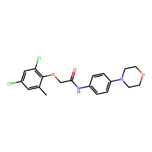 2-(2,4-dichloro-6-methylphenoxy)-N-[4-(morpholin-4-yl)phenyl]acetamide structure