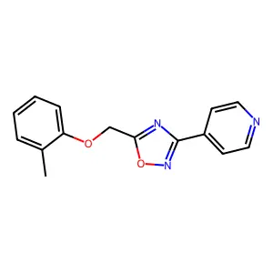 4-{5-[(2-Methylphenoxy)methyl]-1,2,4-oxadiazol-3-yl}pyridine structure