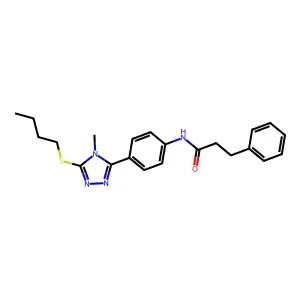 N-[4-(5-butylsulfanyl-4-methyl-1,2,4-triazol-3-yl)phenyl]-3-phenylpropanamide structure