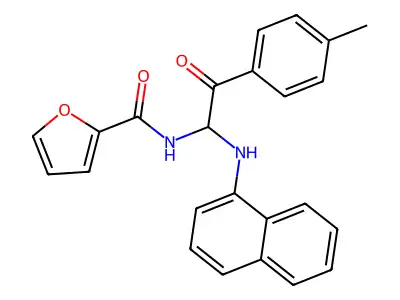 N-[2-(4-methylphenyl)-1-(naphthalen-1-ylamino)-2-oxoethyl]furan-2-carboxamide structure
