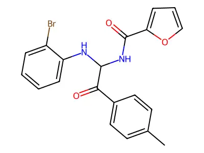N-{1-[(2-bromophenyl)amino]-2-(4-methylphenyl)-2-oxoethyl}furan-2-carboxamide structure