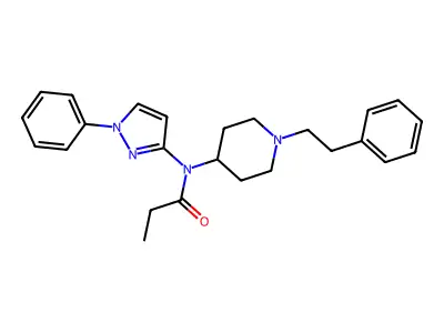 N-(1-Phenethyl-4-piperidyl)-N-(1-phenylpyrazol-3-YL)propanamide structure
