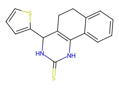 4-(2-thienyl)-3,4,5,6-tetrahydrobenzo[h]quinazoline-2(1H)-thione structure