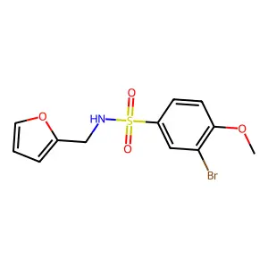 3-bromo-N-(furan-2-ylmethyl)-4-methoxybenzenesulfonamide structure