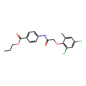 Propyl 4-{[(2,4-dichloro-6-methylphenoxy)acetyl]amino}benzoate structure