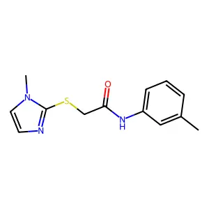 2-(1-methylimidazol-2-yl)sulfanyl-N-(3-methylphenyl)acetamide structure