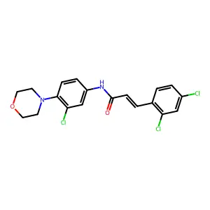 (E)-N-(3-chloro-4-morpholin-4-ylphenyl)-3-(2,4-dichlorophenyl)prop-2-enamide structure