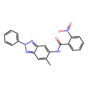 N-(6-methyl-2-phenylbenzotriazol-5-yl)-2-nitrobenzamide structure