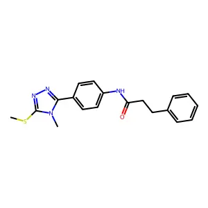 N-[4-(4-methyl-5-methylsulfanyl-1,2,4-triazol-3-yl)phenyl]-3-phenylpropanamide structure