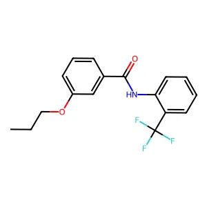 3-propoxy-N-[2-(trifluoromethyl)phenyl]benzamide structure