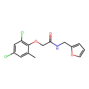 2-(2,4-dichloro-6-methylphenoxy)-N-(2-furylmethyl)acetamide structure