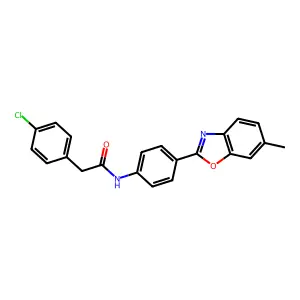 2-(4-chlorophenyl)-N-[4-(6-methyl-1,3-benzoxazol-2-yl)phenyl]acetamide structure