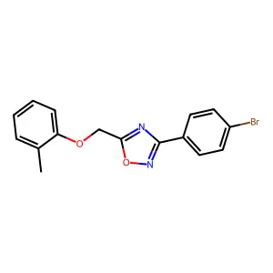 3-(4-Bromophenyl)-5-[(2-methylphenoxy)methyl]-1,2,4-oxadiazole structure