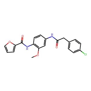 N-(4-{[(4-chlorophenyl)acetyl]amino}-2-methoxyphenyl)-2-furamide structure