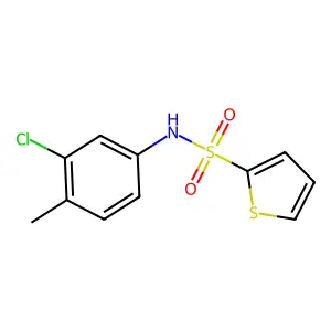 N-(3-chloro-4-methylphenyl)thiophene-2-sulfonamide structure