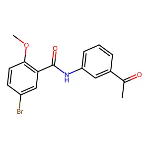 N-(3-acetylphenyl)-5-bromo-2-methoxybenzamide structure