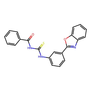 N-[[3-(1,3-benzoxazol-2-yl)phenyl]carbamothioyl]benzamide structure