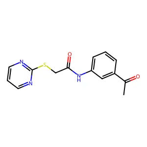 N-(3-acetylphenyl)-2-pyrimidin-2-ylsulfanylacetamide structure