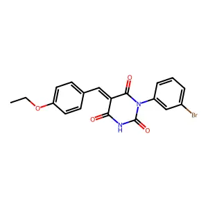 (5E)-1-(3-bromophenyl)-5-[(4-ethoxyphenyl)methylidene]-1,3-diazinane-2,4,6-trione structure