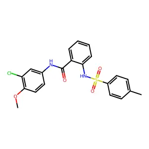 N-(3-chloro-4-methoxyphenyl)-2-[(4-methylphenyl)sulfonylamino]benzamide structure
