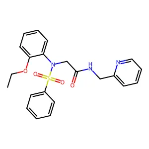 2-[N-(benzenesulfonyl)-2-ethoxyanilino]-N-(pyridin-2-ylmethyl)acetamide structure