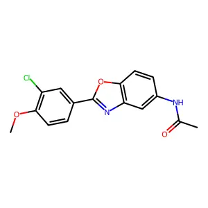 N-[2-(3-chloro-4-methoxyphenyl)-1,3-benzoxazol-5-yl]acetamide structure