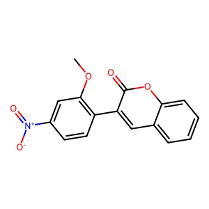 3-(2-methoxy-4-nitrophenyl)-2H-chromen-2-one structure
