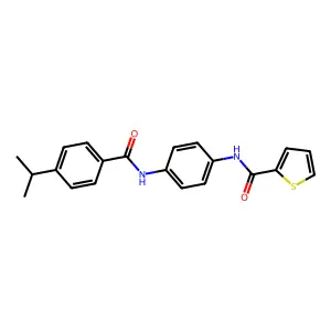 N-[4-[(4-propan-2-ylbenzoyl)amino]phenyl]thiophene-2-carboxamide structure