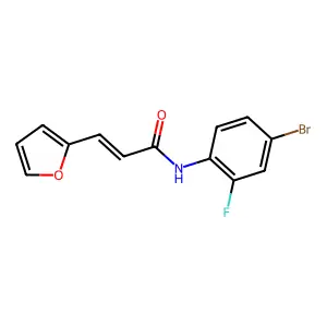 (E)-N-(4-bromo-2-fluorophenyl)-3-(furan-2-yl)prop-2-enamide structure