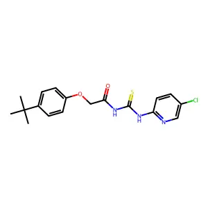 2-(4-tert-butylphenoxy)-N-[(5-chloropyridin-2-yl)carbamothioyl]acetamide structure