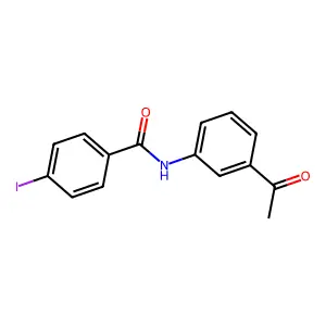 N-(3-acetylphenyl)-4-iodobenzamide structure
