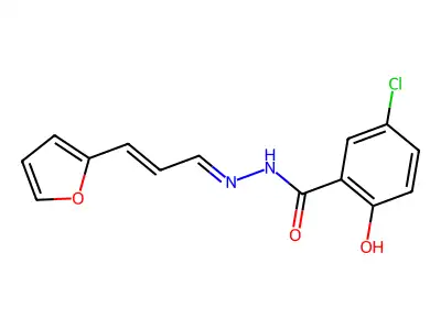 5-chloro-N'-[(1E,2E)-3-(furan-2-yl)prop-2-en-1-ylidene]-2-hydroxybenzohydrazide structure