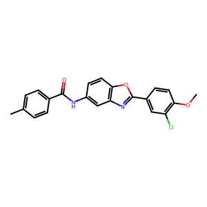 N-[2-(3-chloro-4-methoxyphenyl)-1,3-benzoxazol-5-yl]-4-methylbenzamide structure