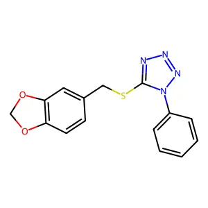 5-(1,3-Benzodioxol-5-ylmethylsulfanyl)-1-phenyltetrazole structure