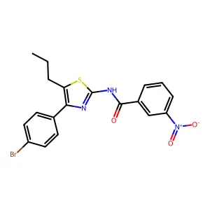 N-[4-(4-bromophenyl)-5-propyl-1,3-thiazol-2-yl]-3-nitrobenzamide structure