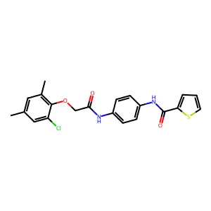 N-(4-{[(2-chloro-4,6-dimethylphenoxy)acetyl]amino}phenyl)thiophene-2-carboxamide structure