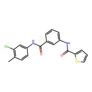 N-[3-[(3-chloro-4-methylphenyl)carbamoyl]phenyl]thiophene-2-carboxamide structure