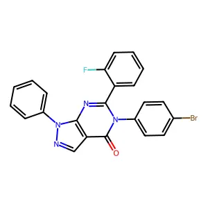 5-(4-Bromophenyl)-6-(2-fluorophenyl)-1-phenylpyrazolo[3,4-d]pyrimidin-4-one structure