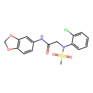 N-(1,3-benzodioxol-5-yl)-2-(2-chloro-N-methylsulfonylanilino)acetamide structure